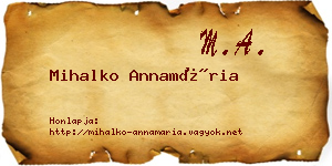 Mihalko Annamária névjegykártya